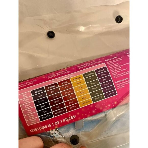 Disney Princess Cinderella Deluxe Girls Halloween Costume Girls Size S (6-6x) - Picture 9 of 10